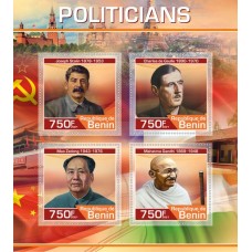 Famous politicians Kennedy, Stalin, Churchill, De Gaulle, Gandhi, Mao Zedong